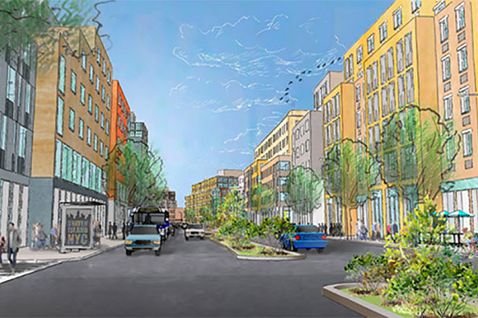 The city's vision for Bay Street after a June rezoning.